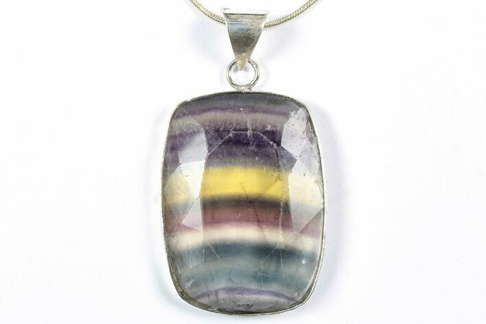 Banded Fluorite Pendant (Necklace) - Faceted #346516